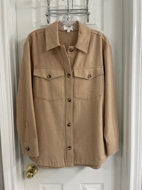 Nordstrom bp Tan Button-Front Utility Shacket